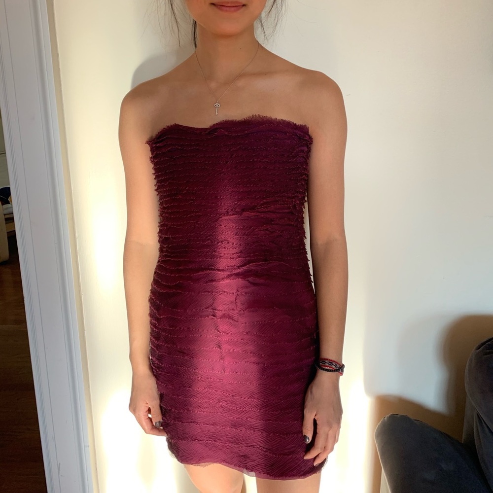 Alice + Olivia strapless tiered minidress